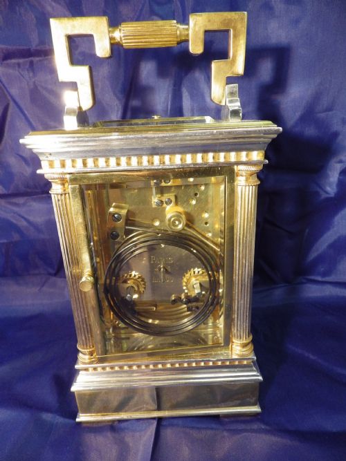 LARGE FRENCH REPEATING CARRIAGE CLOCK FULLY RESTORED - ADDITIONAL PHOTO 5