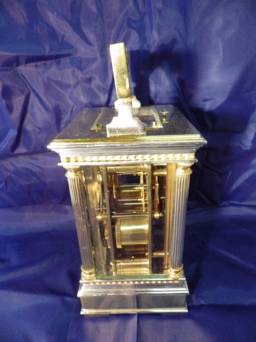LARGE FRENCH REPEATING CARRIAGE CLOCK FULLY RESTORED - ADDITIONAL PHOTO 6