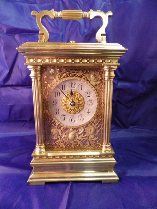 FRENCH REPEATING CARRIAGE CLOCK SIMPLY STUNNING BOW SIDED CASE - ADDITIONAL PHOTO 1