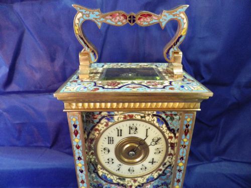 FRENCH ENAMEL STRIKING CARRIAGE CLOCK - ADDITIONAL PHOTO 2