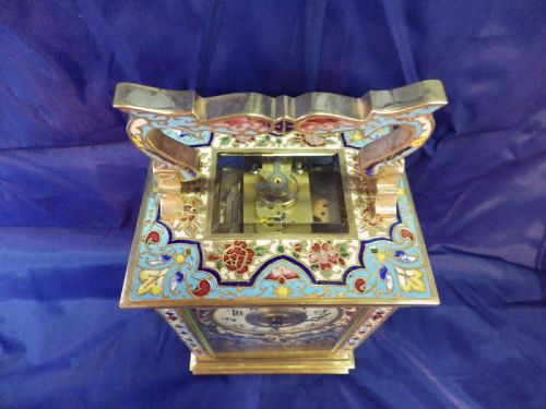 FRENCH ENAMEL STRIKING CARRIAGE CLOCK - ADDITIONAL PHOTO 3