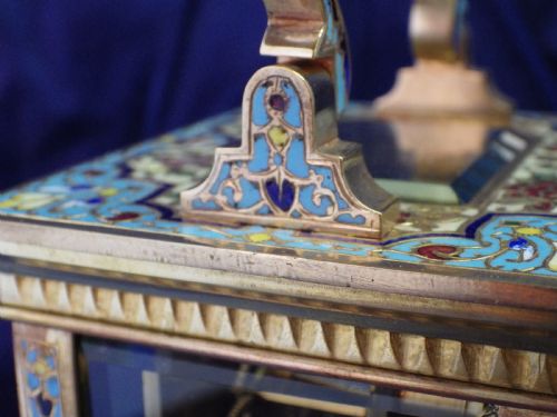 FRENCH ENAMEL STRIKING CARRIAGE CLOCK - ADDITIONAL PHOTO 7