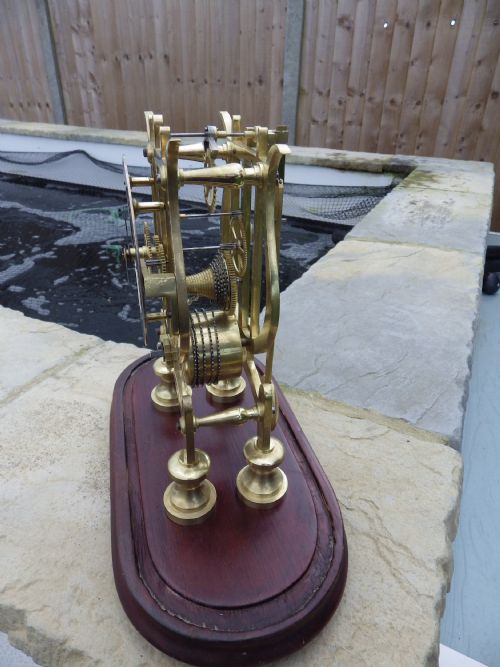 ENGLISH SKELETON CLOCK LYLE SHAPED PLATESCASE 1890S FULLY RESTORED - ADDITIONAL PHOTO 2