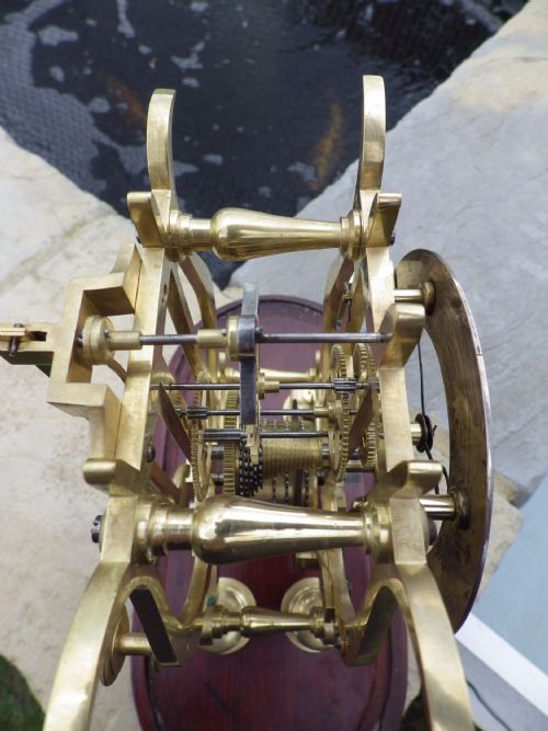 ENGLISH SKELETON CLOCK LYLE SHAPED PLATESCASE 1890S FULLY RESTORED - ADDITIONAL PHOTO 5
