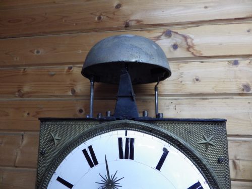 FRENCH VINEYARD CLOCK DOUBLE STRIKING PLUS HALF HOUR MOVEMENT RESTORED 1870S - ADDITIONAL PHOTO 1