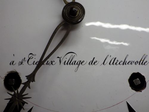 FRENCH VINEYARD CLOCK DOUBLE STRIKING PLUS HALF HOUR MOVEMENT RESTORED 1870S - ADDITIONAL PHOTO 7
