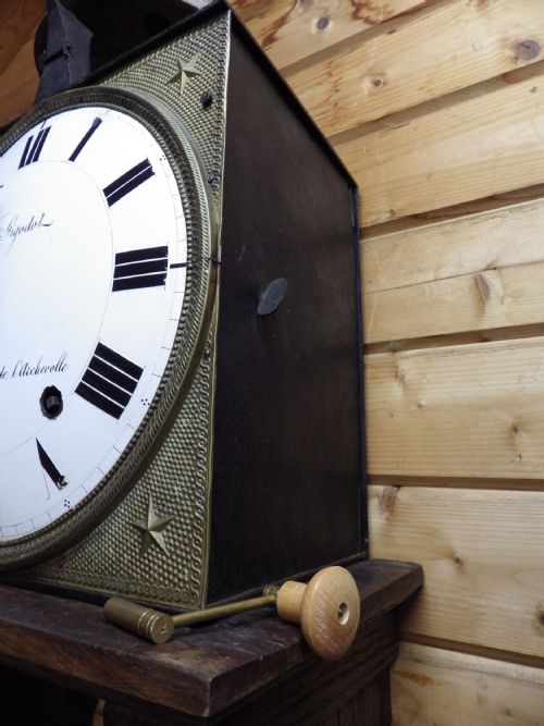 FRENCH VINEYARD CLOCK DOUBLE STRIKING PLUS HALF HOUR MOVEMENT RESTORED 1870S - ADDITIONAL PHOTO 10