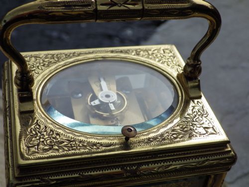 ALFRED DROCOURT REPEATER CARRIAGE CLOCK FULLY ENGRAVED CASE FULLY RESTORED MOVEMENT - ADDITIONAL PHOTO 2