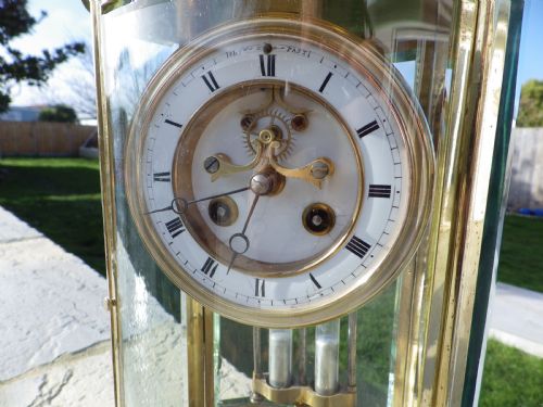 fig 3. French Oval Crystal Regulator Mantle Clock By Henry Marc Paris 1890