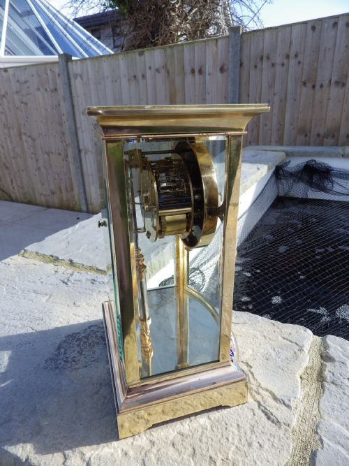 FRENCH BOW FRONTED ENAMEL CRYSTAL REGULATOR 1890S - ADDITIONAL PHOTO 5
