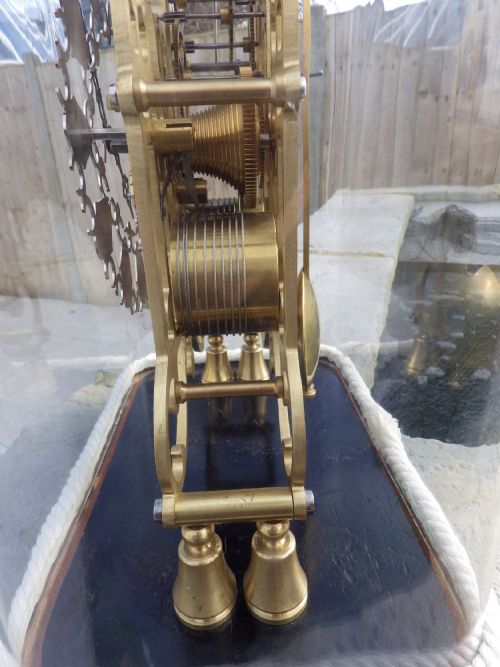 DOUBLE FUSEE SKELETON CLOCK UNDER THE ORIGINAL DOME - ADDITIONAL PHOTO 4