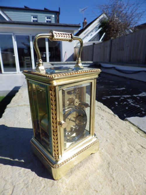 FRENCH STRIKING CARRIAGE CLOCK FULLY RESTORED CIRCL 1860S - ADDITIONAL PHOTO 2