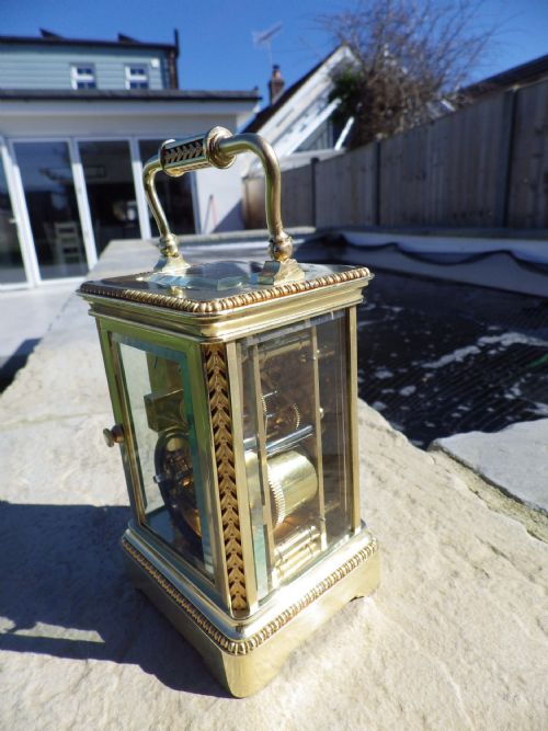 FRENCH STRIKING CARRIAGE CLOCK FULLY RESTORED CIRCL 1860S - ADDITIONAL PHOTO 3