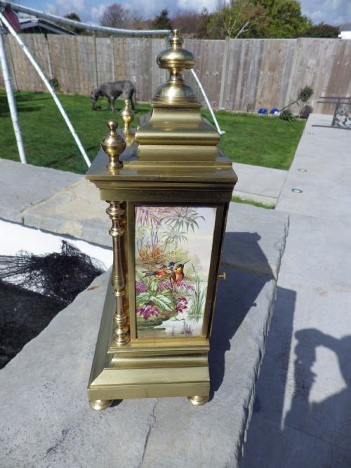 FRENCH GILT BRONZE MANTLE CLOCK STUNNING PANELS - ADDITIONAL PHOTO 1