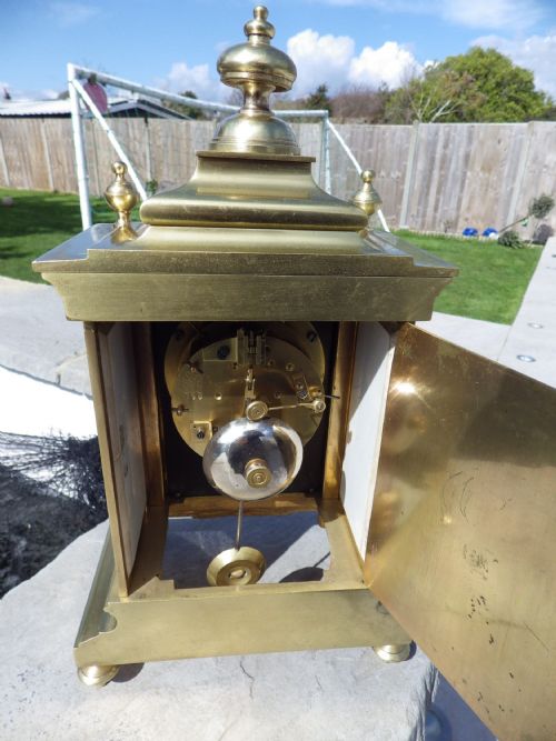 FRENCH GILT BRONZE MANTLE CLOCK STUNNING PANELS - ADDITIONAL PHOTO 3