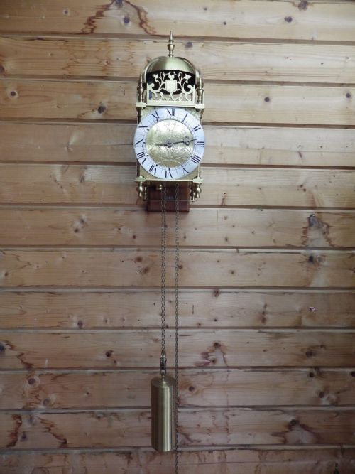 english verge lantern clock made by a retired clock maker - CATEGORY: ANTIQUE CLOCKS - DATED 1950