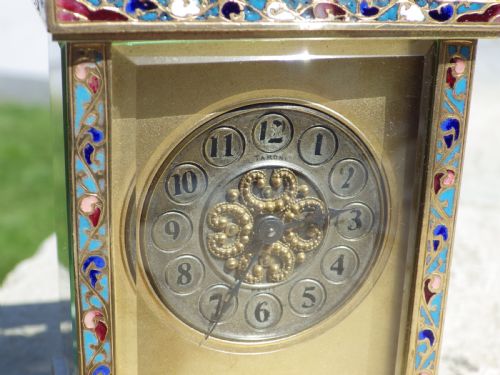FRENCH CARRIAGE CLOCK WITH ENAMEL BANDINGS 1890 - ADDITIONAL PHOTO 7