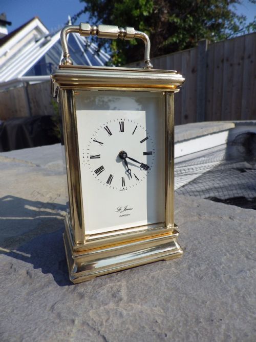 englishfrench carriage clock by st james of london - CATEGORY: ANTIQUE CLOCKS - DATED 1960