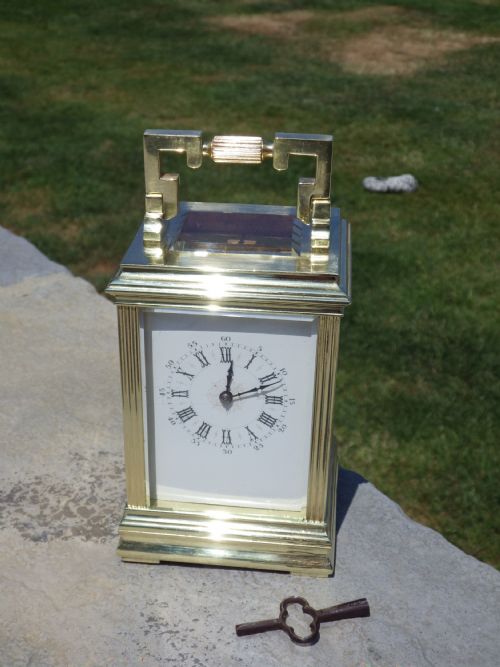 french gothic style heavy fully restored carriage clock 1860s - CATEGORY: ANTIQUE CLOCKS - DATED 1860