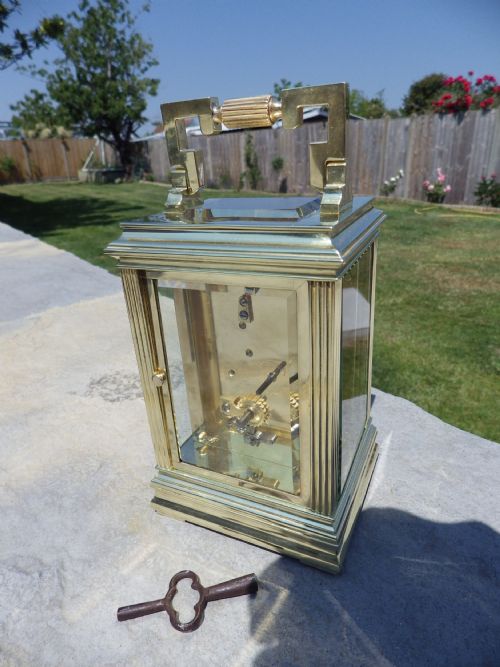 FRENCH GOTHIC STYLE HEAVY FULLY RESTORED CARRIAGE CLOCK 1860S - ADDITIONAL PHOTO 6