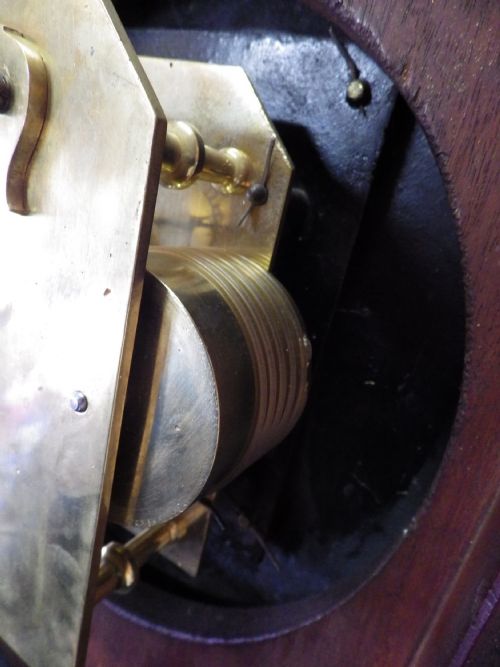 14 CONVEX DAIL CONVEX GLASS FUSEE DIAL CLOCK 1860 - ADDITIONAL PHOTO 9