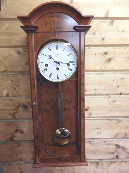 Walnut Westminster Comitti Wall Clock 1960s