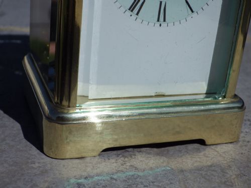 FRENCH CARRIAGE CLOCK MINT GREEN CHAPTER RING EARLY HEAVY CLOCK 1860S - ADDITIONAL PHOTO 6