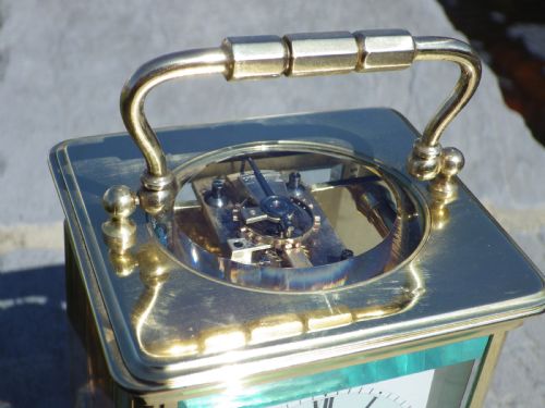 FRENCH CARRIAGE CLOCK MINT GREEN CHAPTER RING EARLY HEAVY CLOCK 1860S - ADDITIONAL PHOTO 7
