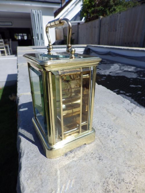 FRENCH CARRIAGE CLOCK MINT GREEN CHAPTER RING EARLY HEAVY CLOCK 1860S - ADDITIONAL PHOTO 2