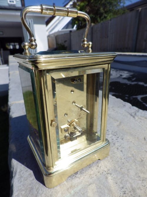 FRENCH CARRIAGE CLOCK MINT GREEN CHAPTER RING EARLY HEAVY CLOCK 1860S - ADDITIONAL PHOTO 3