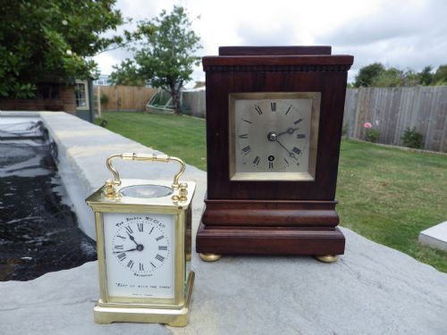 ENGLISH MINIATURE FUSEE LIBRARY CLOCK IN ROSEWOOD BY JOHNSON OF LONDON - ADDITIONAL PHOTO 8