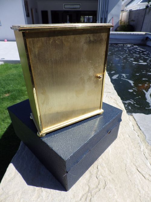 JAEGER LE COULTRE BLUE LAPIS STONE BRASS MANTLE CLOCK BOX - ADDITIONAL PHOTO 2