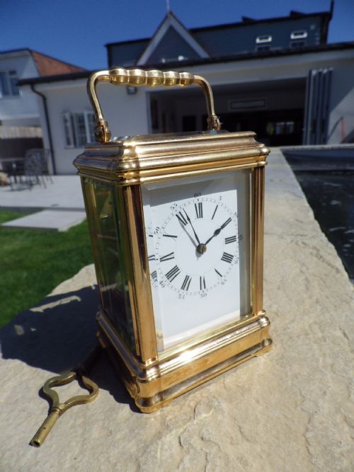 henry jacot gorge case striking carriage clock fully restored cicl 1880 - CATEGORY: ANTIQUE CLOCKS - DATED 1880