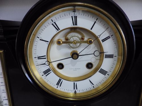 RARE FRENCH MARBLE CLOCK SET FROM PADDINGTON HOSPITAL 1870S - ADDITIONAL PHOTO 1