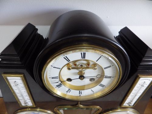 RARE FRENCH MARBLE CLOCK SET FROM PADDINGTON HOSPITAL 1870S - ADDITIONAL PHOTO 2