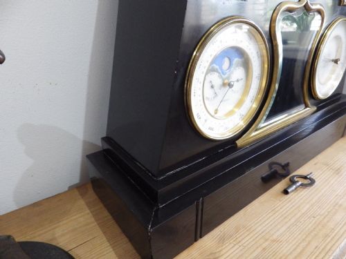 RARE FRENCH MARBLE CLOCK SET FROM PADDINGTON HOSPITAL 1870S - ADDITIONAL PHOTO 5