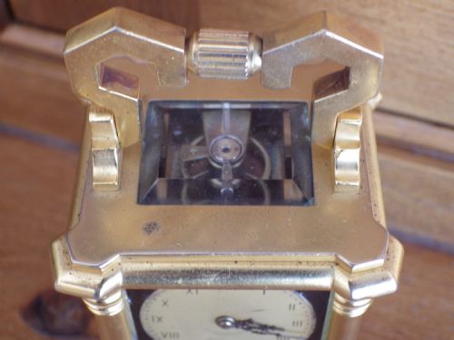 LIMOGES ENAMEL FRENCH MINIATURE CARRIAGE CLOCK 1890 - ADDITIONAL PHOTO 4