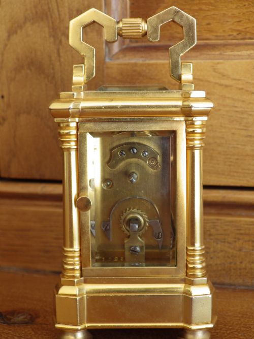 LIMOGES ENAMEL FRENCH MINIATURE CARRIAGE CLOCK 1890 - ADDITIONAL PHOTO 2