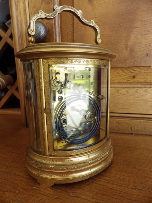 FRENCH REPEATER CARRIAGE CLOCK OVAL CASE - ADDITIONAL PHOTO 3