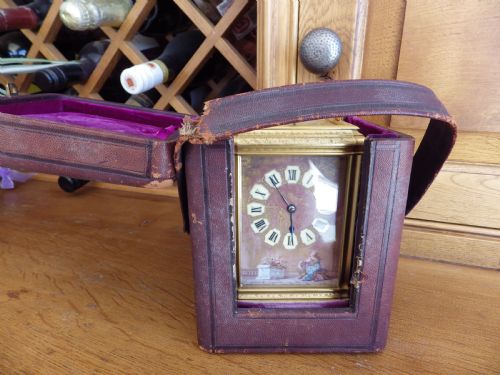 FRENCH REPEATING CARRIAGE CLOCK BY ALFRED DROCOURT ENAMEL PANELS 1870S - ADDITIONAL PHOTO 3