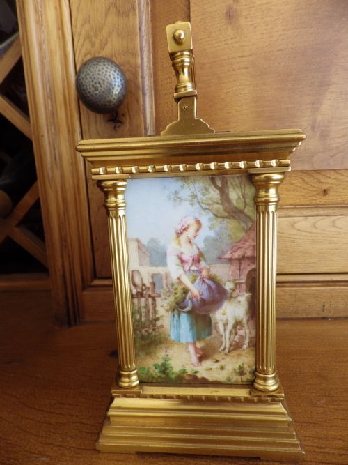 FRENCH REPEATING CARRIAGE CLOCK BY JACOT WITH THE HAND PAINTED PANELS 1870S - ADDITIONAL PHOTO 2