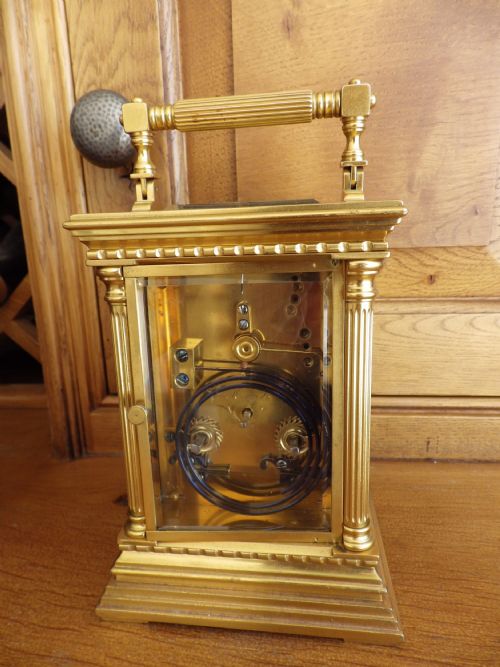 FRENCH REPEATING CARRIAGE CLOCK BY JACOT WITH THE HAND PAINTED PANELS 1870S - ADDITIONAL PHOTO 3