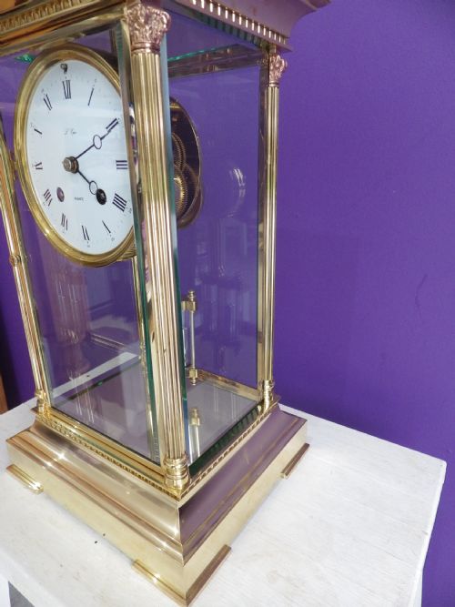 FRENCH CRYSTAL REGULATOR MANTLE CLOCK BY L EPEE FRANCE - ADDITIONAL PHOTO 2