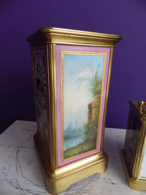 FRENCH CRYSTAL REGULATOR WITH THE PINK PANELS 1870S - ADDITIONAL PHOTO 3