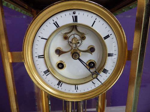 FRENCH CRYSTAL REGULATOR MANTLE CLOCK 1890S - ADDITIONAL PHOTO 1