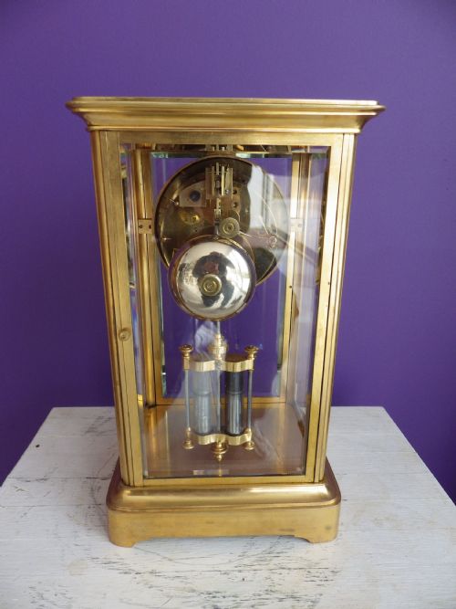 FRENCH CRYSTAL REGULATOR MANTLE CLOCK 1890S - ADDITIONAL PHOTO 4