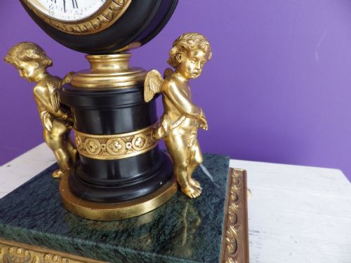 RARE SMALL FRENCH MANTLE CLOCK FULLY RESTORED MOVEMENT 1880S - ADDITIONAL PHOTO 1