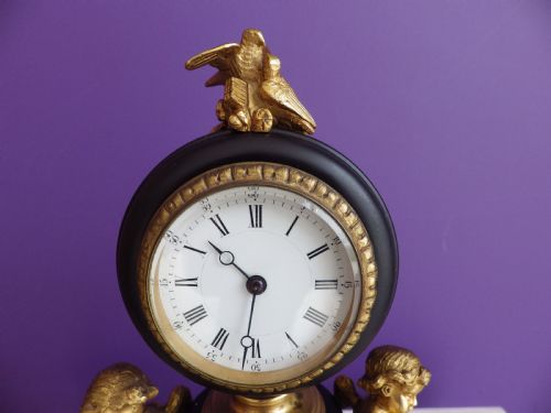 RARE SMALL FRENCH MANTLE CLOCK FULLY RESTORED MOVEMENT 1880S - ADDITIONAL PHOTO 3