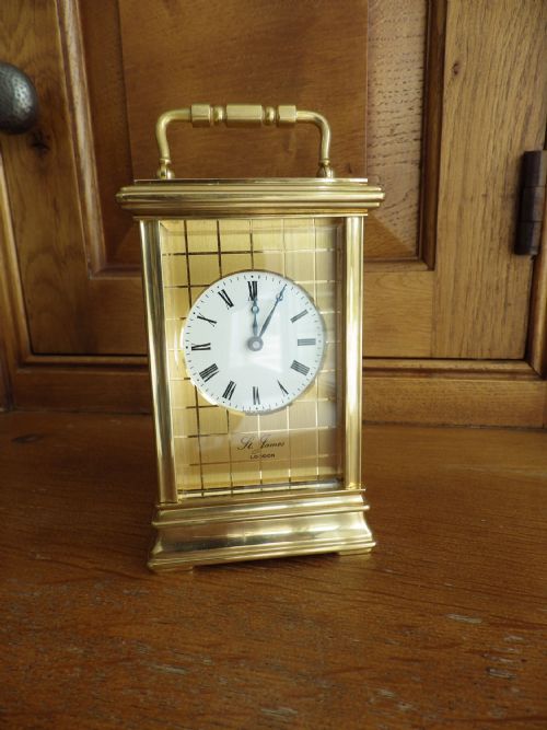 ST JAMES EIGHT DAY CARRIAGE CLOCK FULLY RESTORED 1960S - ADDITIONAL PHOTO 1