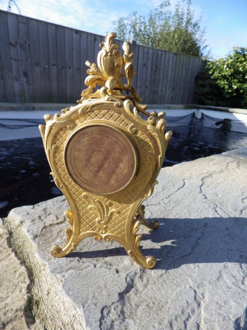 FRENCH ORMOLU BRONZE ENAMEL MINIATURE BEDSIDE CLOCK SIMPLY STUNNING 1890 - ADDITIONAL PHOTO 4